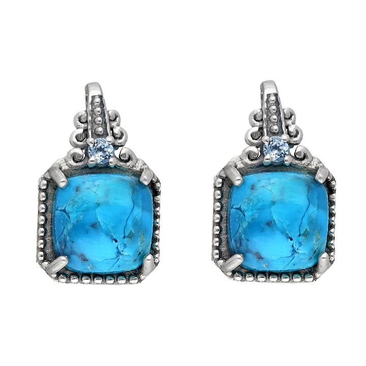 Pendientes de Turquesa Mohave Azul de Plata de Ley 925 para venta al por mayor de Tiramisu