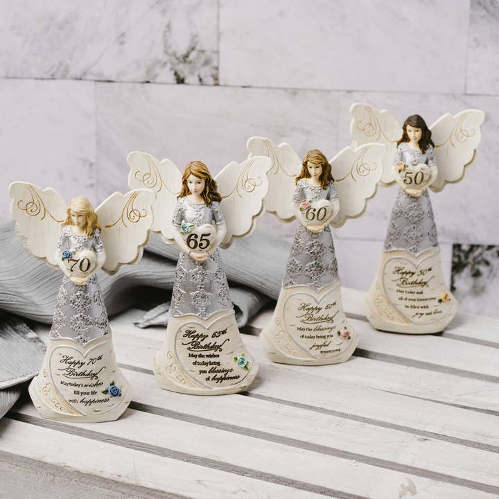 Pavilion – wholesale Decorative figurine – 65th Birthday - 6" Angel Holding Heart5