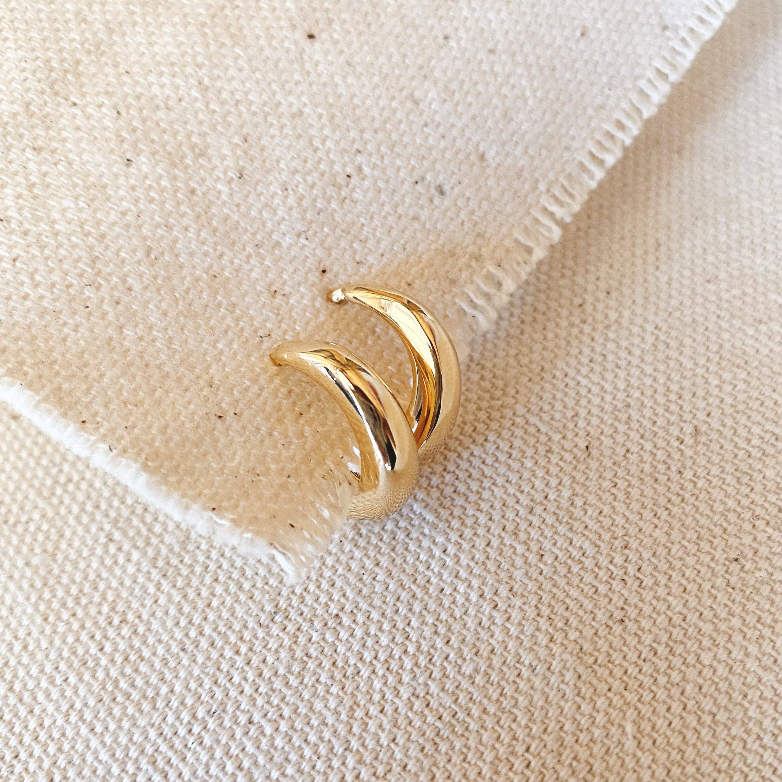 GoldFi - Wholesale Hoop Earrings - 18k Gold Filled Artisan Style Clicker Hoop Earrings3