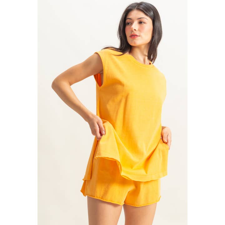 HYFVE - Wholesale Top & Short Set (NOT Loungewear) - Women's - DZ25C968-SET-Oversized Top And Shorts Matching Set