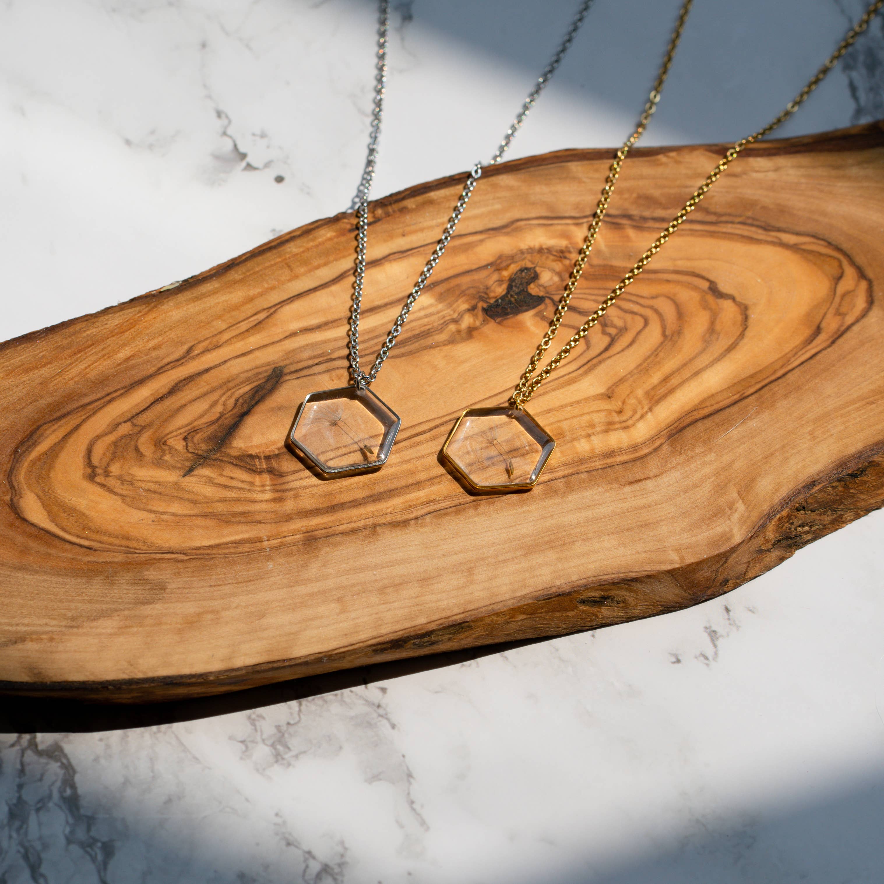 Chemist Creations - Vendita all'ingrosso Collana con ciondolo/pendaglio - Collana in resina con fiori veri e propri semi di tarassaco0