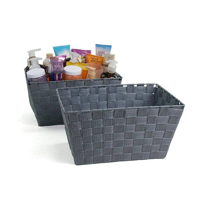 Buhi Imports - Wholesale Basket - 14"  Woven Strap Basket Rectangle- Three Colors2