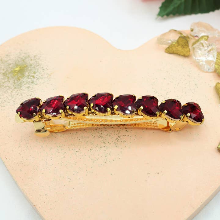 Daemon srls - Wholesale Hair Clip - Women's - LUCE -Fermaglio per capelli con pietre sfaccettate a cuore9