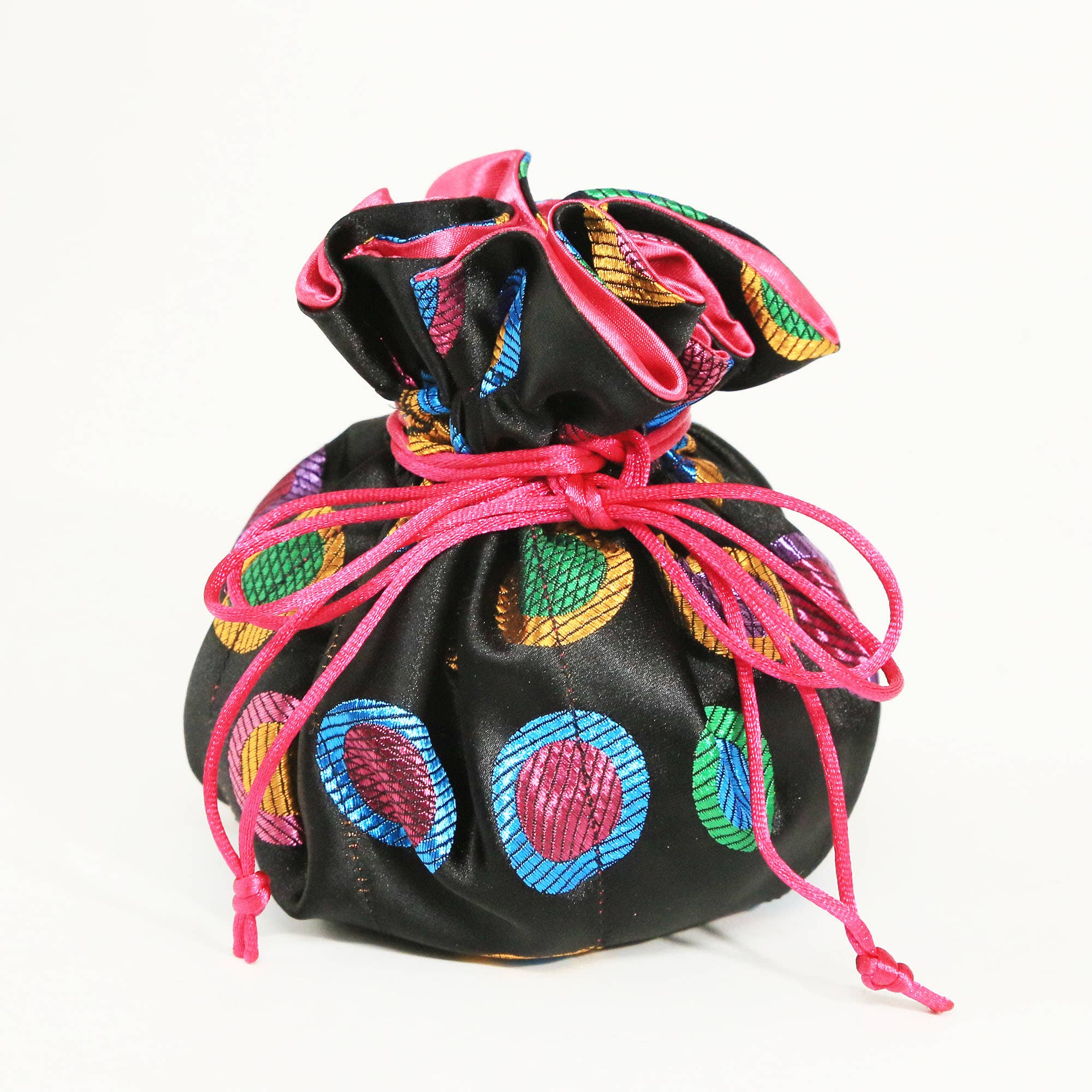 Cathayana - Wholesale Jewelry Box/Organizer - Polka Dots Brocade Jewelry Pouch4