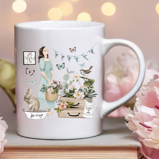 Ceramic Mug The Whispers of the Garden for wholesale by Les Moonettes