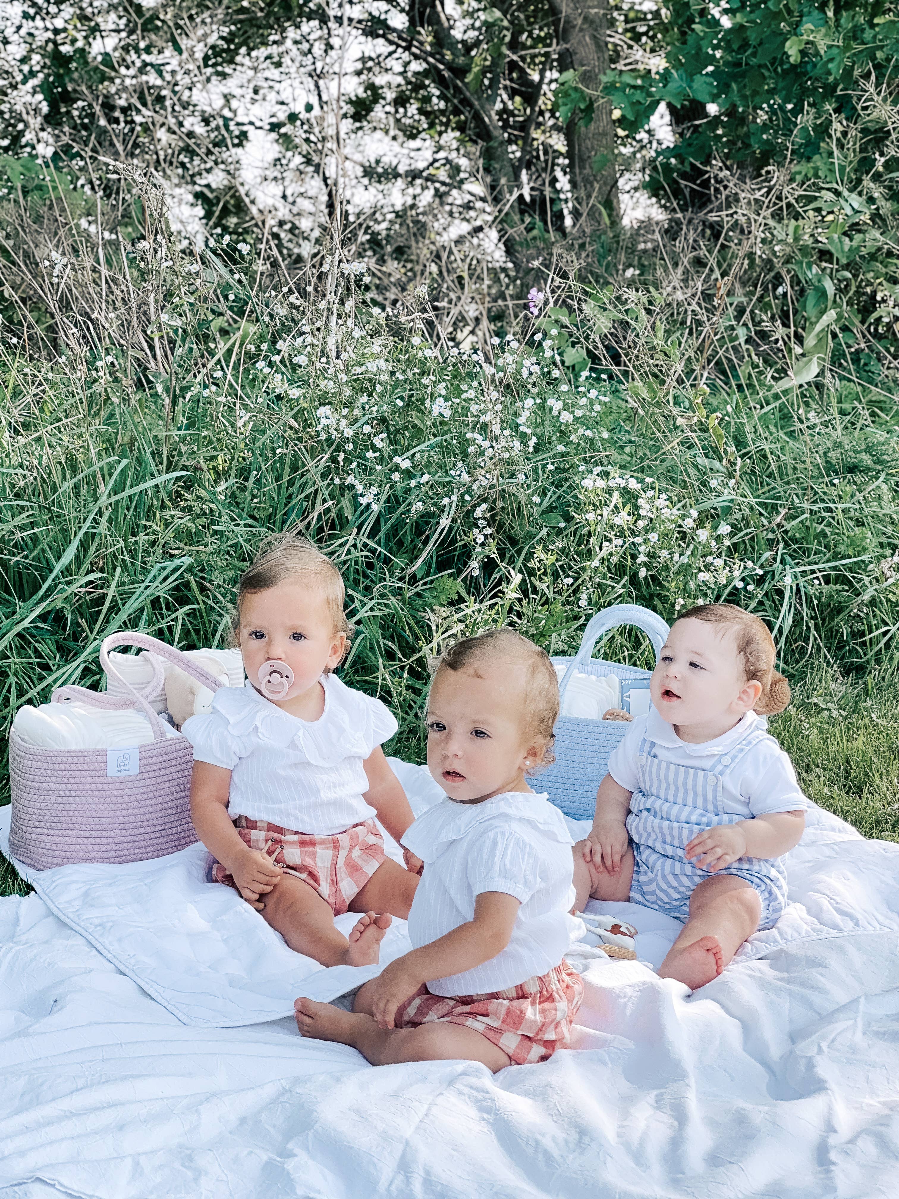 Fephas - Wholesale Diaper Caddy - Baby - Rope Diaper Caddy- Vintage Rose11