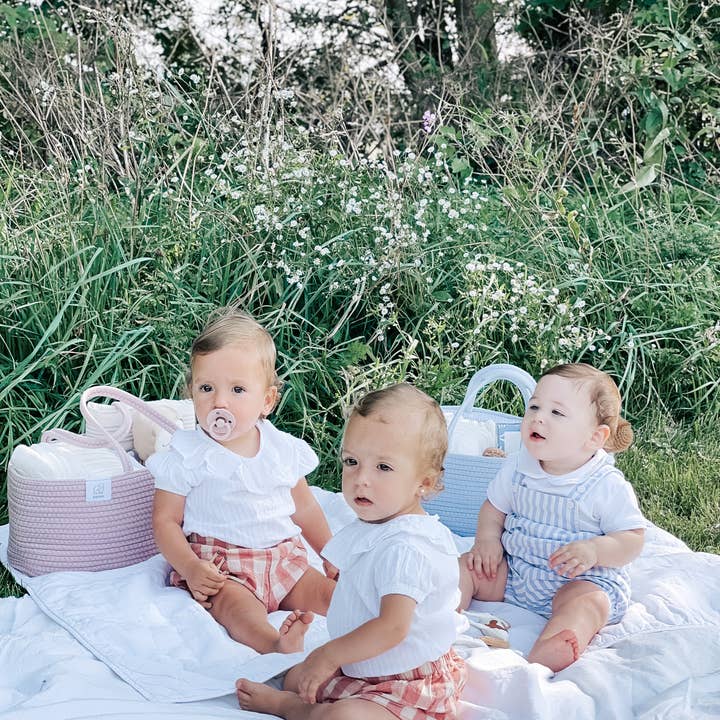 Fephas - Wholesale Diaper Caddy - Baby - Rope Diaper Caddy- Vintage Rose11