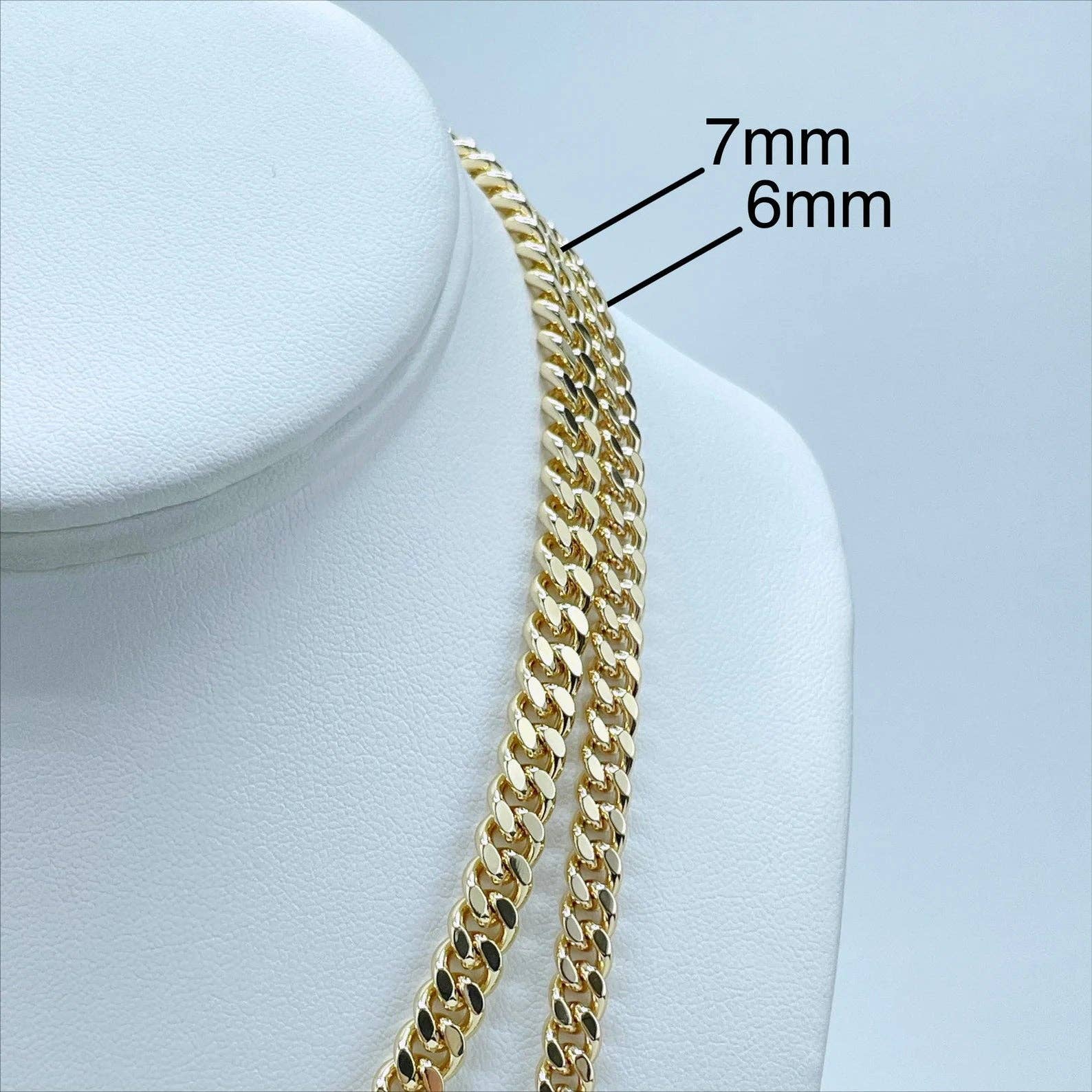 Luxus Accessories – wholesale Link & chain necklace – 18k Gold Filled Cuban Link Unisex Curb Link Chain5