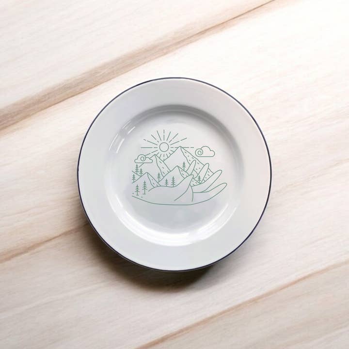 Sovende Bjorn - Wholesale Decorative plate/dish/bowl - Mountains, Decorative Enamel Plate1