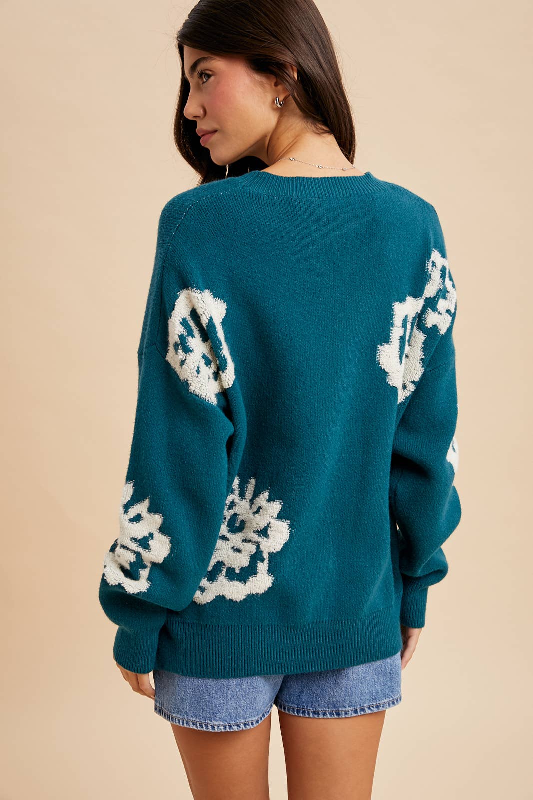 In Loom - Wholesale Knit Sweater - Women's - INTARSIA FLORAL KNITTED SWEATER1