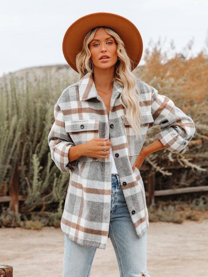 Hope & Sunshine - Wholesale Shirt Jacket/Shacket - Women’s - Plaid Flannel Shacket4