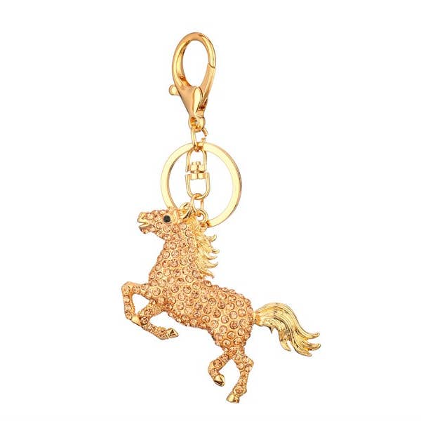 Ladies Rhinestoned Horse Key Chain for wholesale by Nima Accessories Inc
