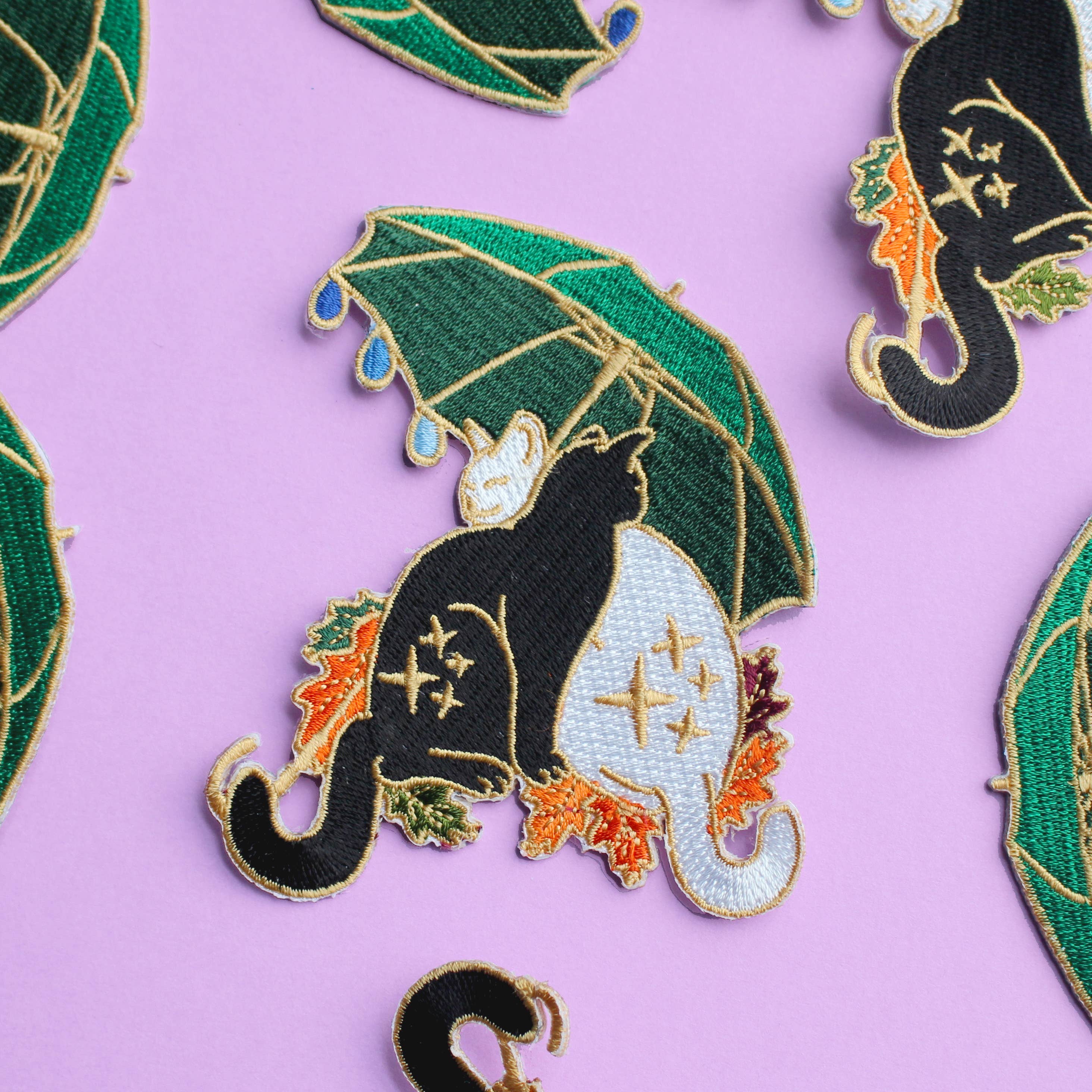 Glitter Punk – wholesale Patch – Umbrella Cats Embroidered Patch1