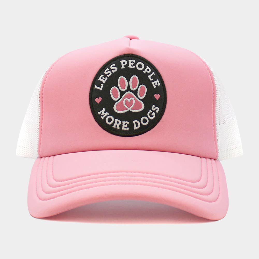 Sensibling Corp. - Wholesale Trucker Hat - Women's - Less People More Dogs Message Mesh Back Trucker Hat2
