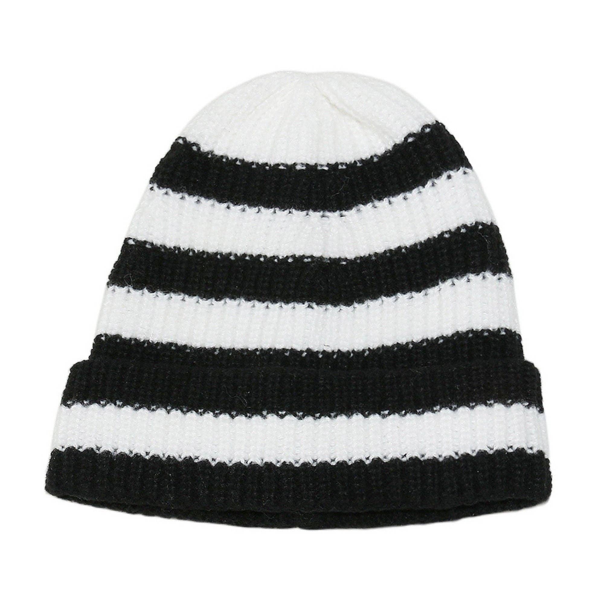 AK Brand - Wholesale Beanie - Women's - Unisex Striped Knit Beanie Hat Cuffed Warm Winter Cap2