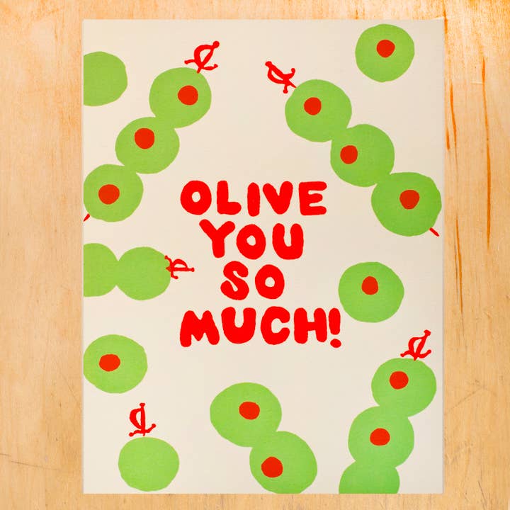 OLIVE YOU GREETING CARD for wholesale by Alphabet Studios