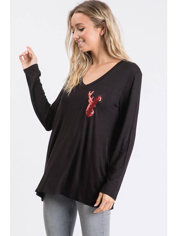 HEIMISH - Wholesale Tunic - Women's - ST1490-10 SEQUINS REINDEER PATCH CHRISTMAS3