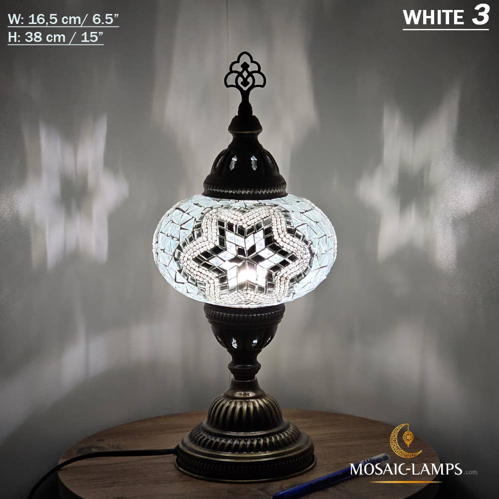 Mosaic Lamps - Vendita all'ingrosso Lampada da scrivania/d'accento - Lampada da tavolo grande a globo con mosaico turco, Marrakec, oltre 10 colori91