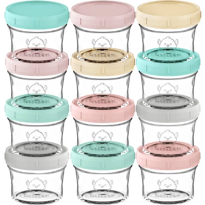 Lot de 12 récipients de conservation des aliments pour bébés Prep, bocaux étanches pour la vente par KeaBabies