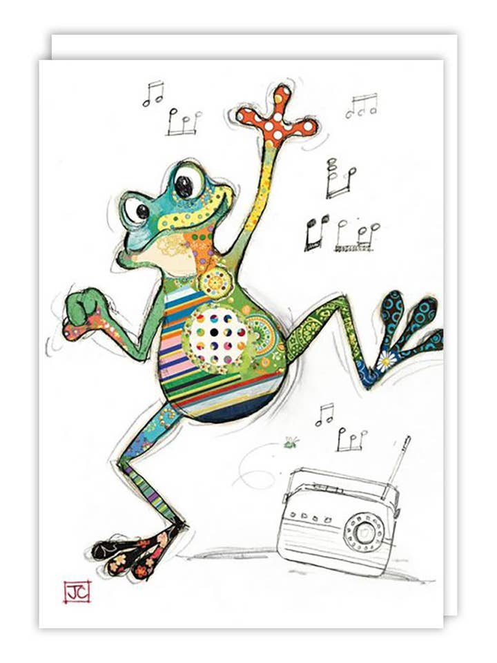 Freddy Frog Blank Card for wholesale by Notes & Queries, Inc.