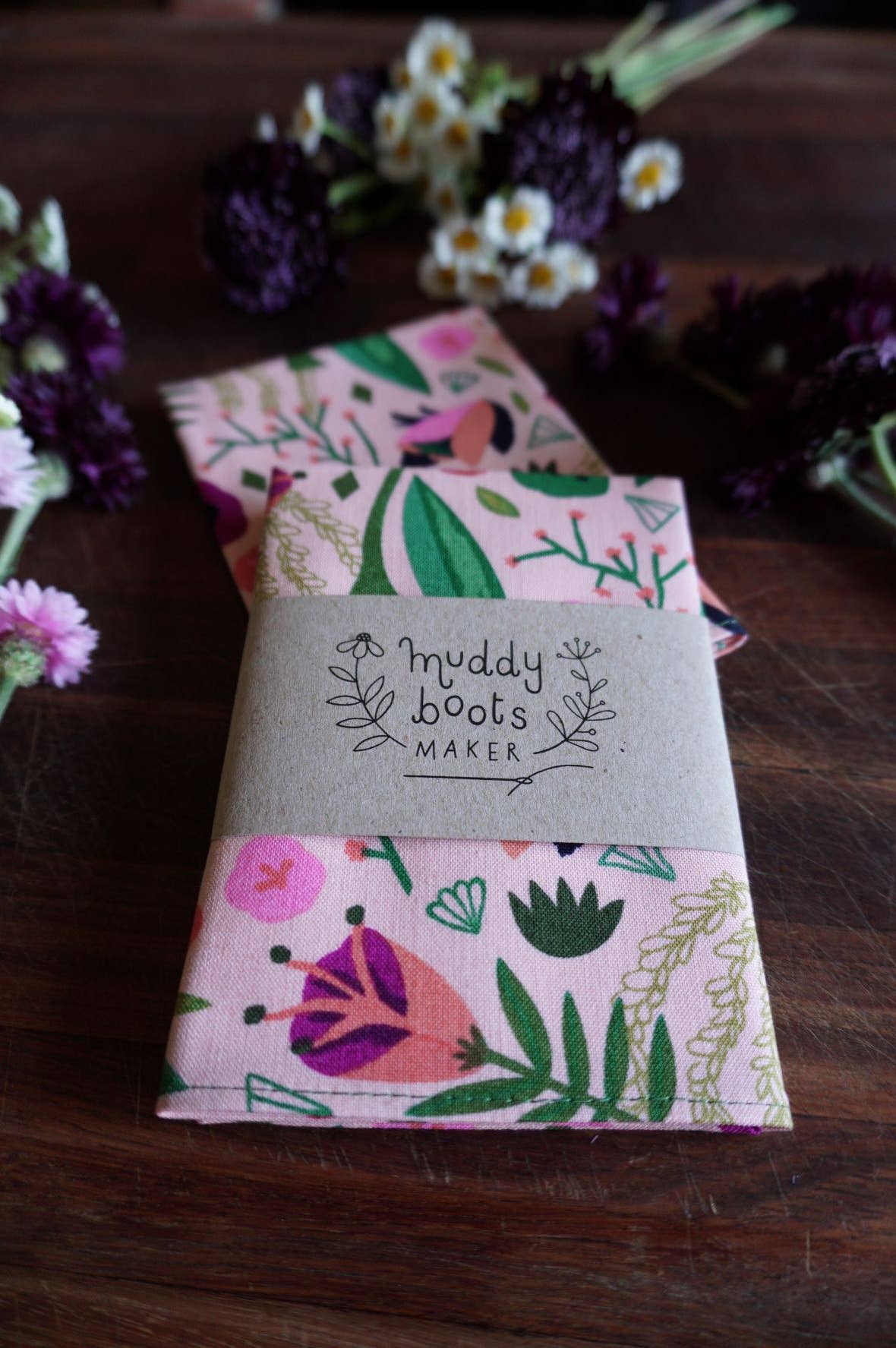 Muddy Boots Maker - Vente Mouchoir en tissu – femme - Mouchoir Bursting Blooms en coton biologique3