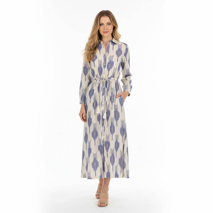 Cream Anais Women's Shirtdress La Creme Ikat for wholesale on Faire2
