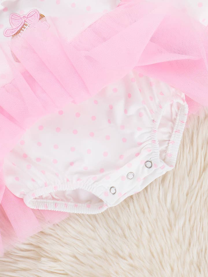 Marie Nicole Clothing - Wholesale Bodysuit (Non-Footed) - Baby - Kickoff Cutie Embroidered Football Tulle Bubble2