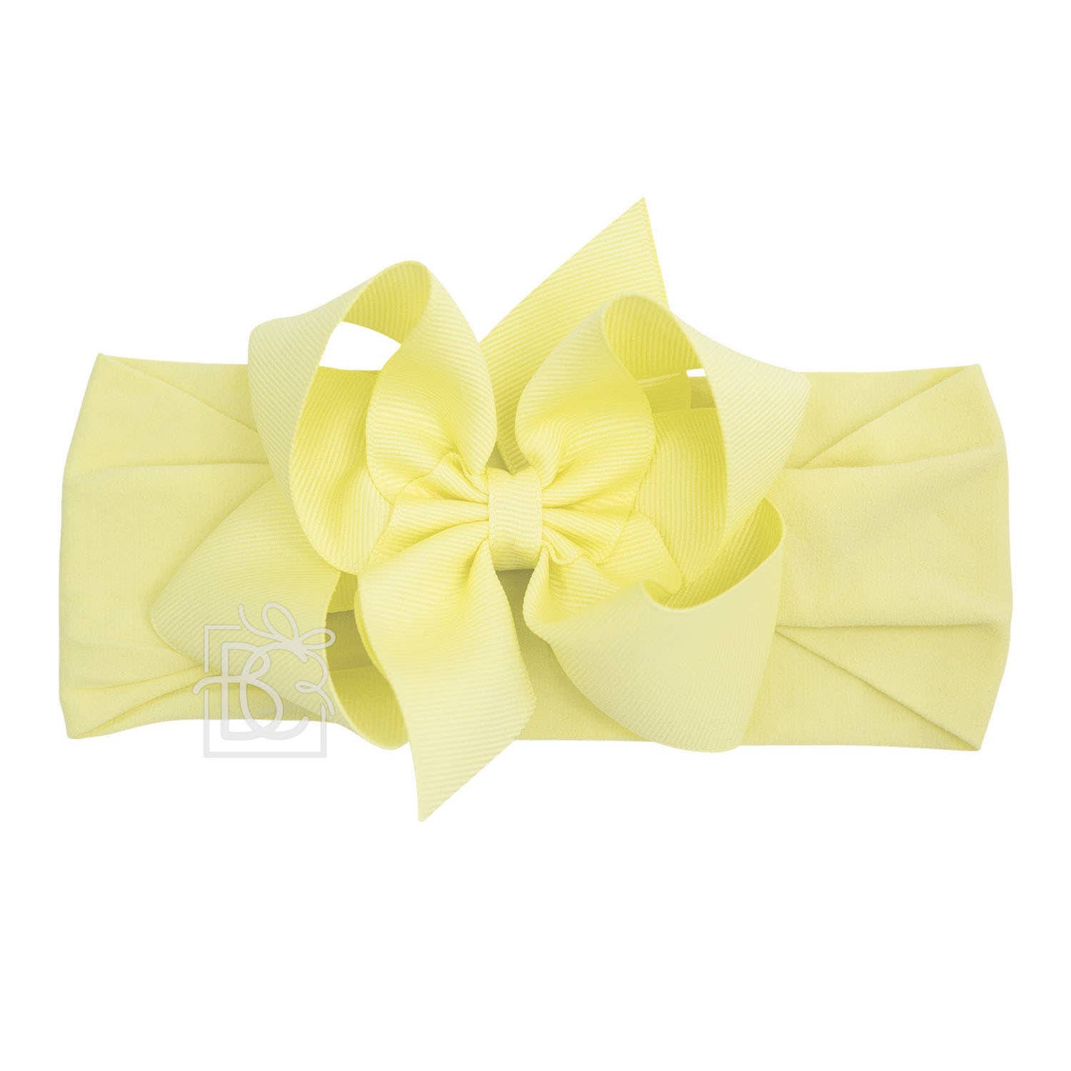 Beyond Creations, LLC - Wholesale Fashion Headband - Kids - WIDE PANTYHOSE HEADBAND W/CLASSIC GROSGRAIN BOW18