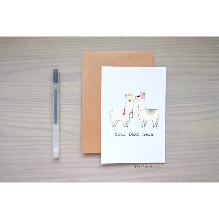 Drama Trauma Llama Greeting Card for wholesale by Lettersbygio