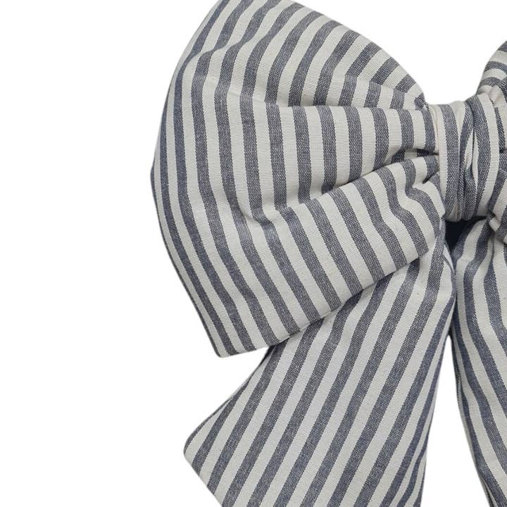 Coussin rembourré en coton à rayures étroites 35x50 cm pour la vente par Lunaria Lab