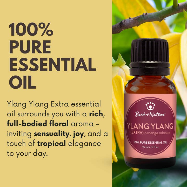 Best of Nature - Venta al por mayor Aceite esencial - Aceite Esencial de Ylang Ylang Extra, 100% Puro - 15 ml1