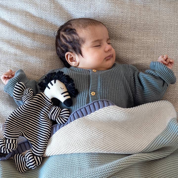 Sophie Home Ltd - Wholesale Security/Cuddle Blanket - Baby - Cotton Knit Baby Comforter Cuddle Cloth - Zebra