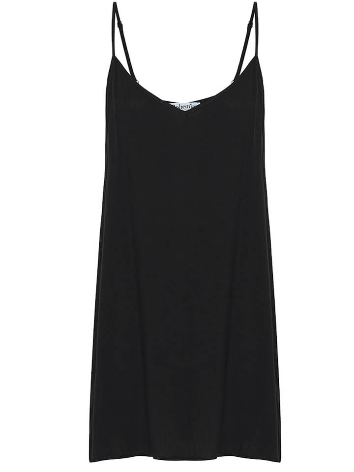 Mini Slip in Black Rayon for wholesale by Bohemian Traders