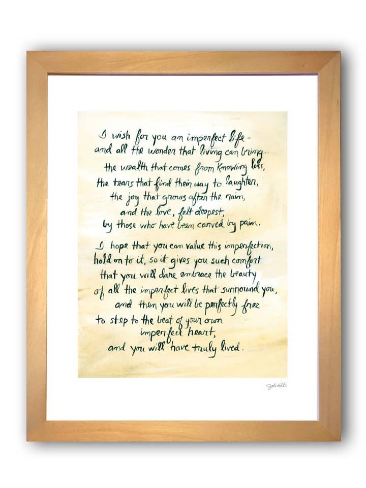 imperfect life ⎮ Words Art Print for wholesale by Studio J by Jodi Hills