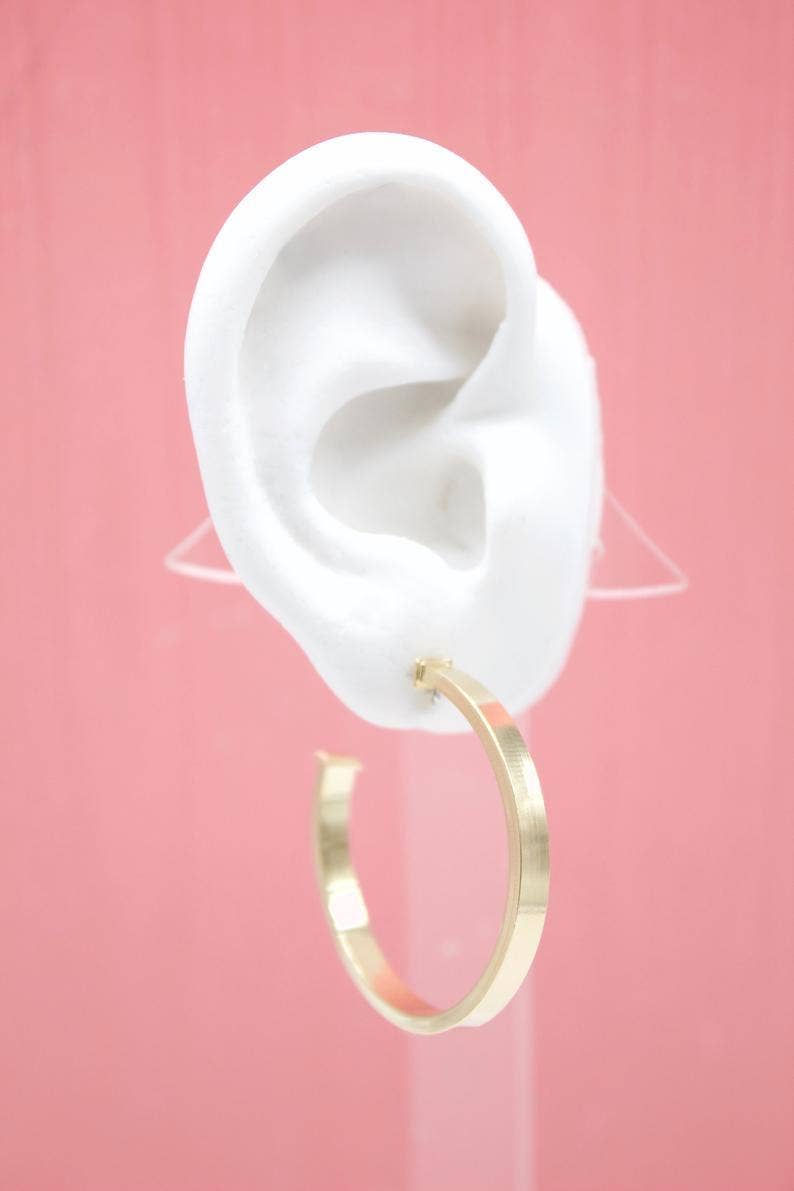 MIA Jewelry - Vente Créoles - Créoles plates à créoles remplies d'or 18 carats2