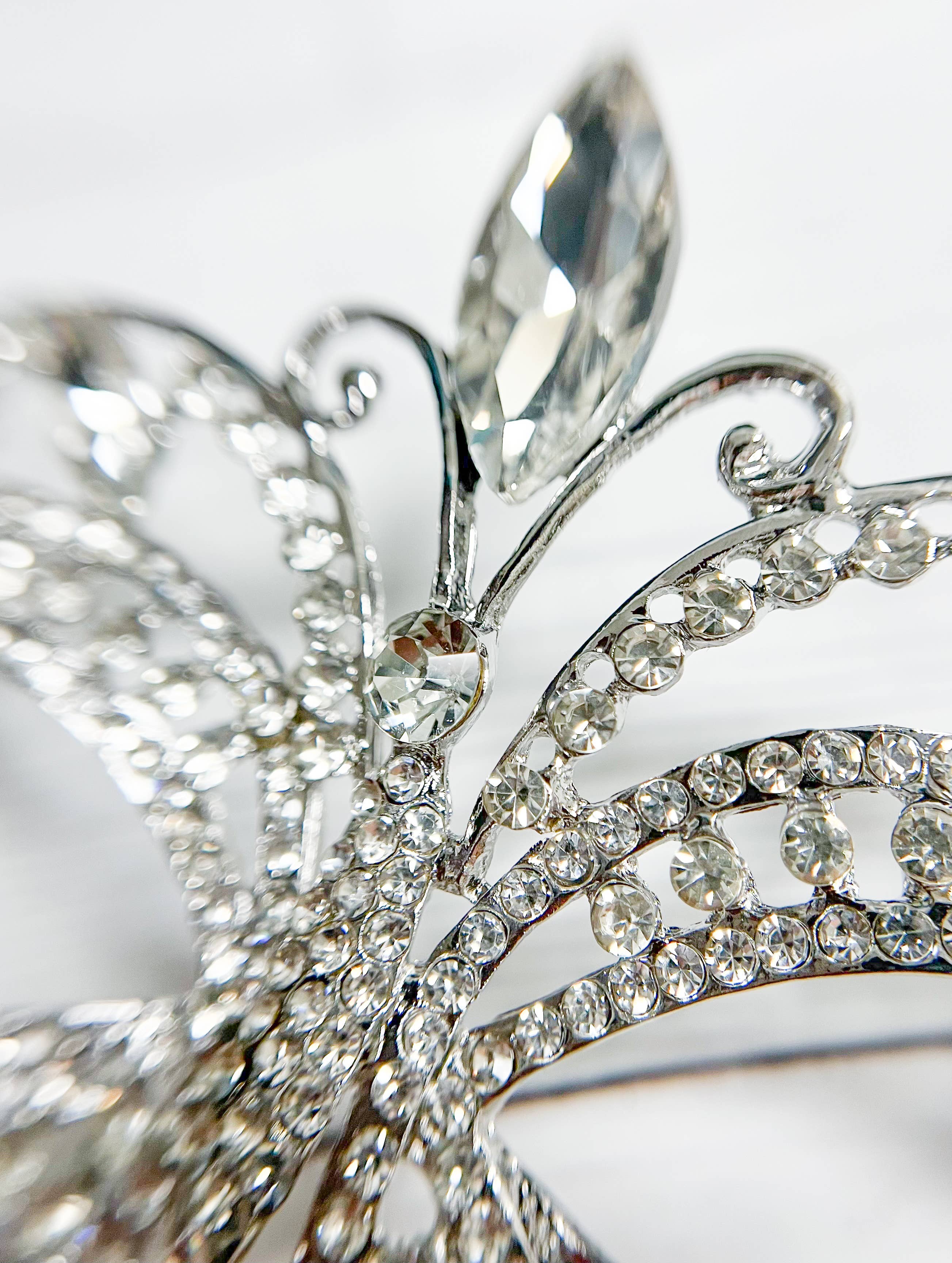 Happy Dream Gifts - Vendita all'ingrosso Costume di carnevale - Donna - Maschera in cristallo trasparente con bastone, maschera da sposa in argento6