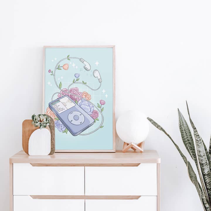 Sarah May Arts - Wholesale Art Print - iPod Classic Print | Retro Nostalgic Floral Art4