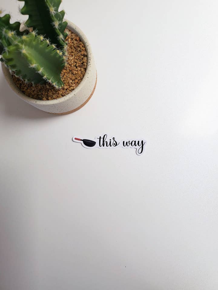 Adesivo con testo Wok This Way per la vendita all'ingrosso da parte di Fig Tree Works