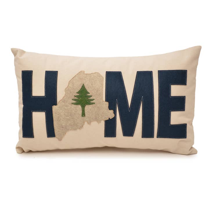 14x21" CUSTOM HOME State Pillow - MAINE for wholesale by The Salty Cottage