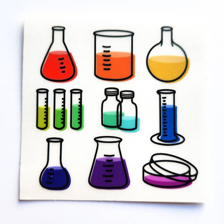 Vinyl Sticker - Chemistry Glassware - Clear for wholesale by The Crafty Physicist