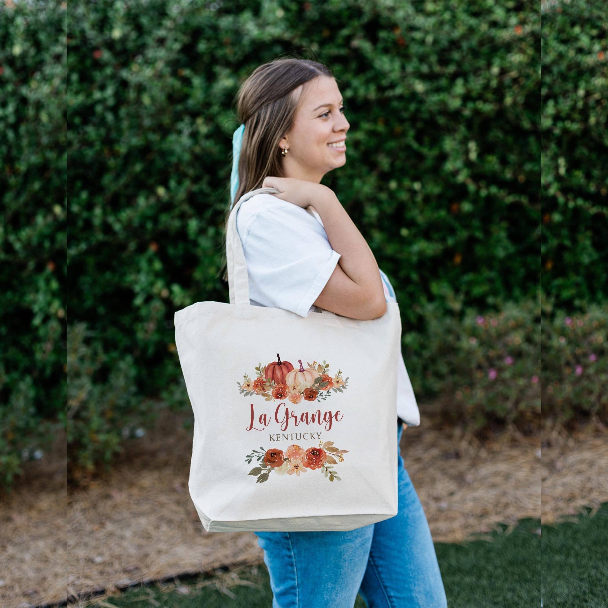 Tote Bag Natural Canvas-Fall & Harvest La Grange Kentucky for wholesale on Faire2