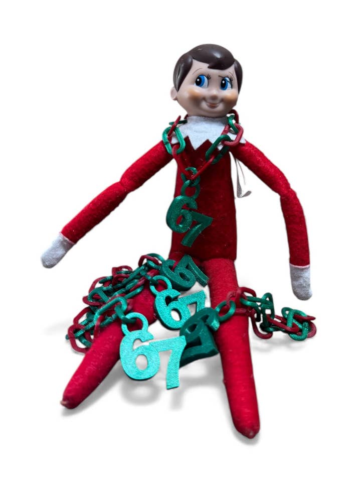 Elf 67 Chain | 67 Necklace | Elf Accessory – Funny Elf Prop | Number Chains for Elf | Holiday Elf Antics | Christmas Countdown Accessories | 3D Printed | 67 Chain for wholesale by Redneckbougie Co