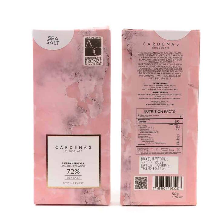 Cárdenas Sea Salt Dark Chocolate for wholesale by Yahara Chocolate