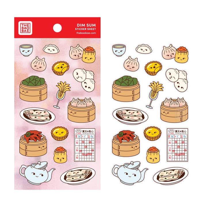 Dim Sum Sticker Sheet for wholesale by The Bao Bae