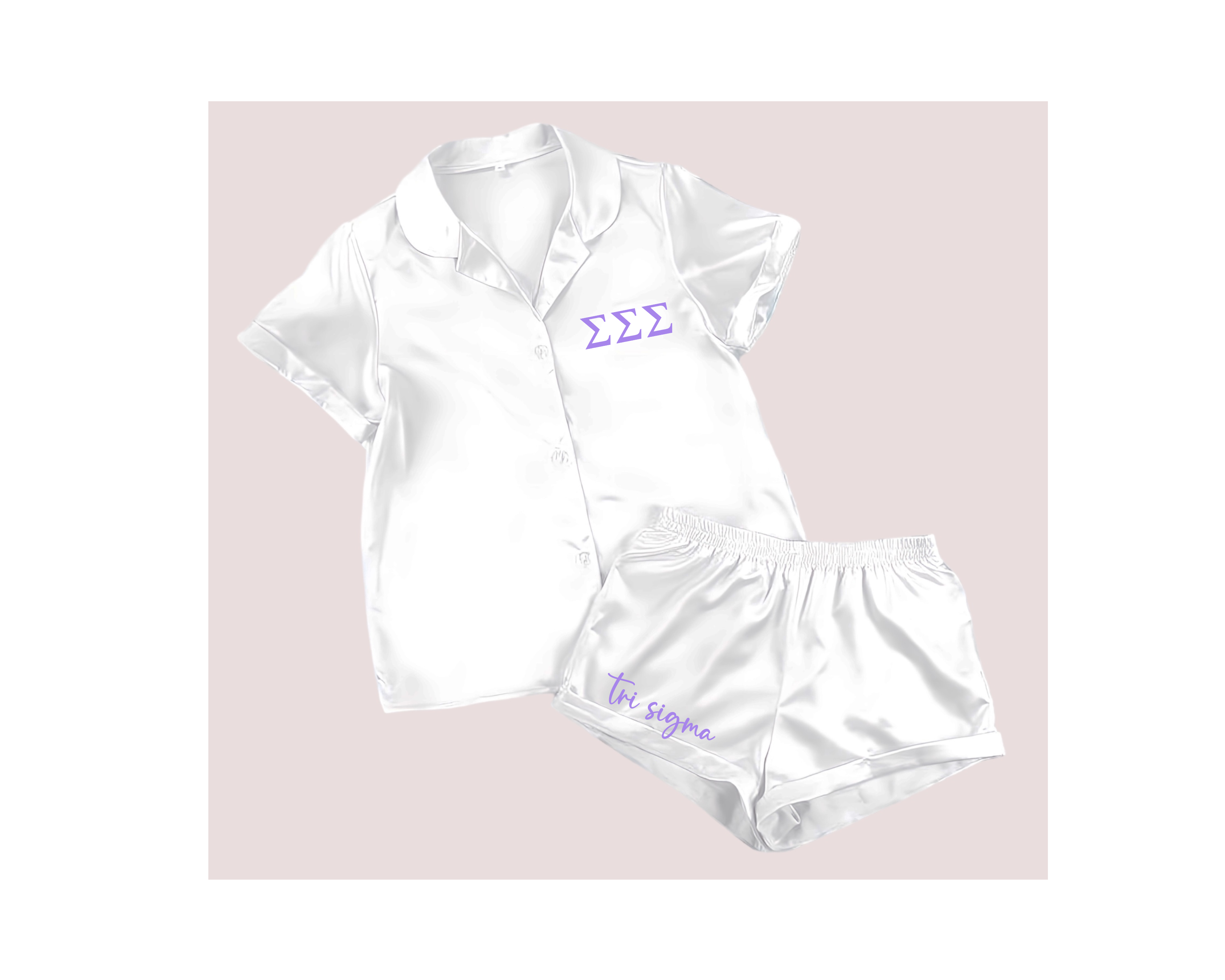 Zoey Claire - Wholesale Sleepwear Set - Women's - Greek Sorority Shorts Pajama Set16