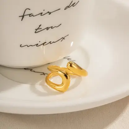 Gooddiy – Anel de banda por atacado – Anéis Abertos Banhados a Ouro 18k em Aço Inoxidável por Atacado4