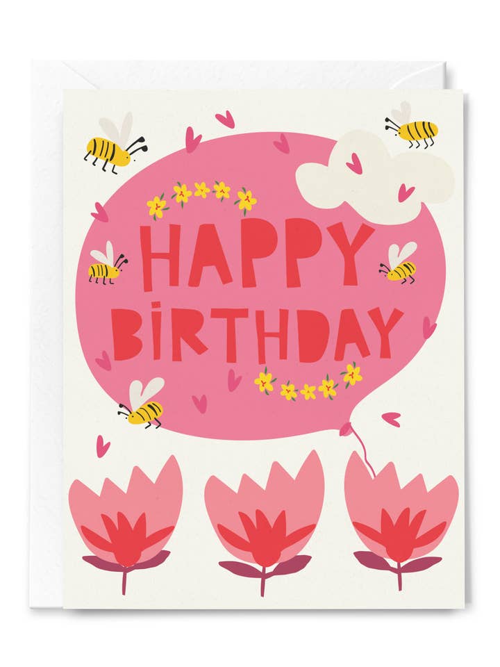 Happy Birthday Big Balloon Greeting Card for Kids for wholesale by Happy Just Happy