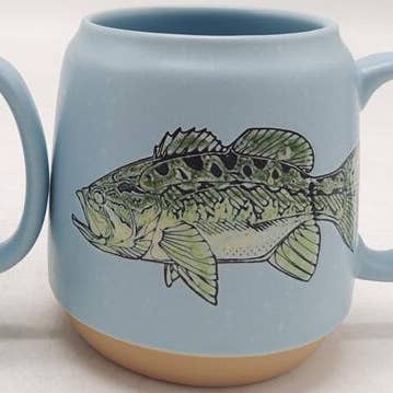 Corey Large Mouth Bass 20Oz Mug, 2 Assorted for wholesale by Blue Sky Clayworks