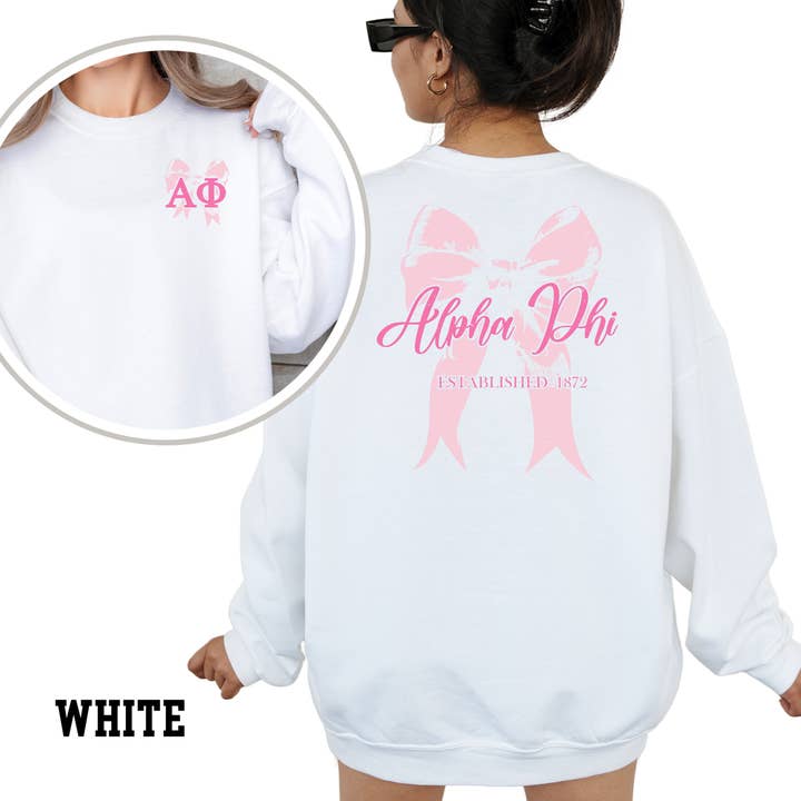Kite and Crest - Wholesale Graphic Sweatshirt - Women's - Pink Ribbon Sorority Sweatshirt5