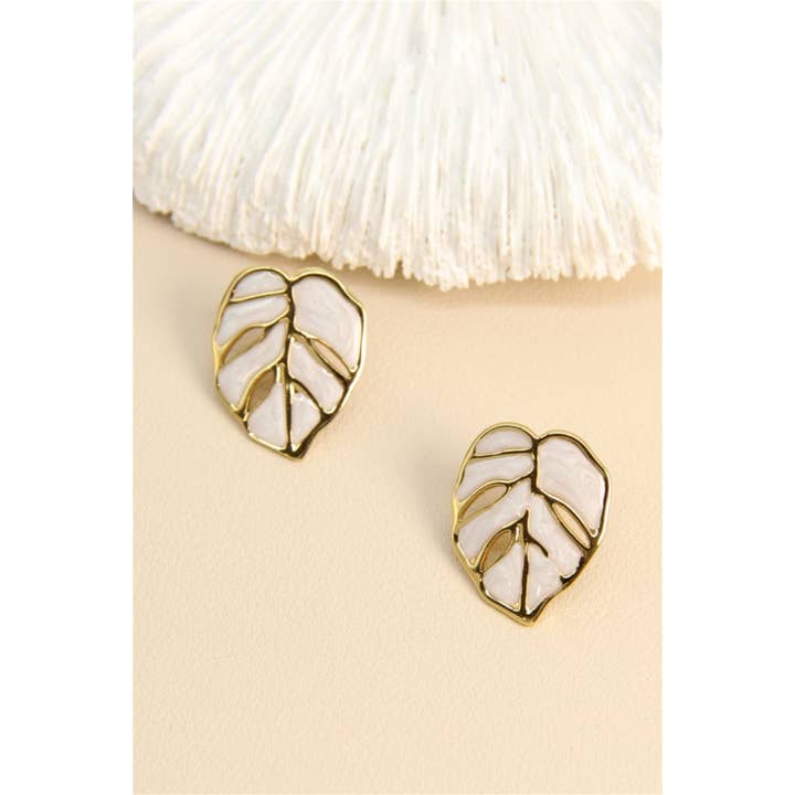 BELLISSIMA BIJOUX - Wholesale Stud/Post Earrings - Enamel Leaf Earrings – Tropical Collection2